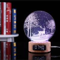 SOCOVE Factory wholesale BT speaker 7 Color Changing 3D Night Light Wireless Night Light LED Lamp timing table lamp